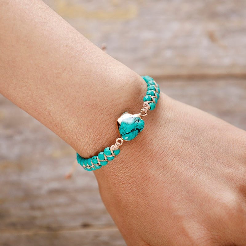 Ethnic Turquoise Charm Bracelet - Luulink