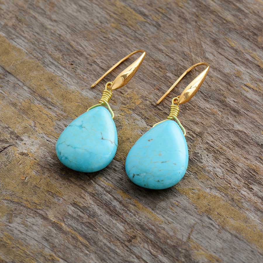 Exquisite Teardrop Turquoise Earrings - Luulink