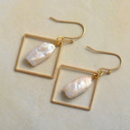 Geometric Freshwater Pearl Earrings - Luulink