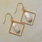 Geometric Freshwater Pearl Earrings - Luulink