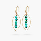 Gold Oval Turquoise Earrings - Luulink