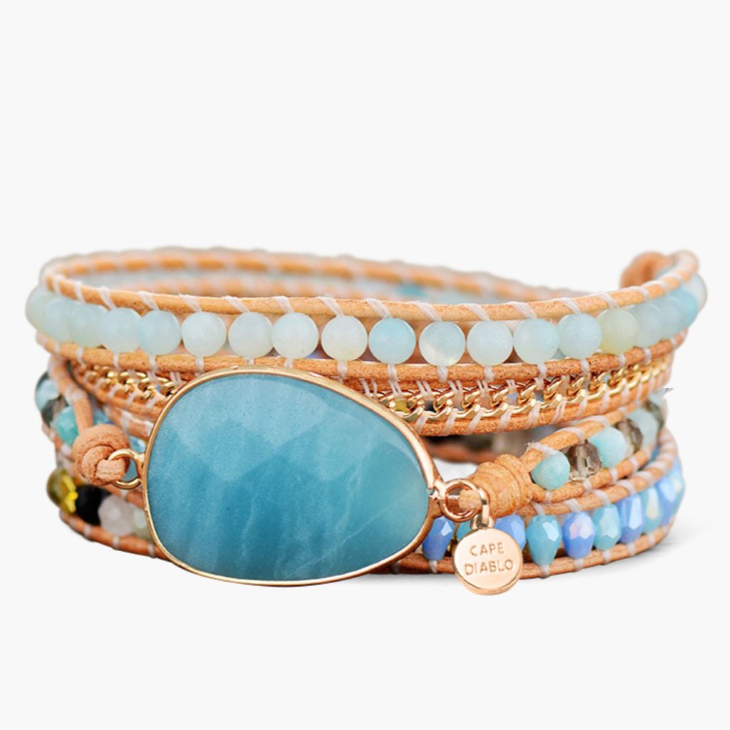 Healing Amazonite Protection Wrap Bracelet - Luulink