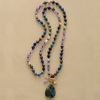 Healing Amethyst Teardrop Pendant Necklace - Luulink