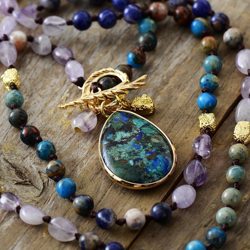 Healing Amethyst Teardrop Pendant Necklace - Luulink