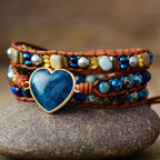 Healing Apatite Heart Wrap Bracelet - Luulink