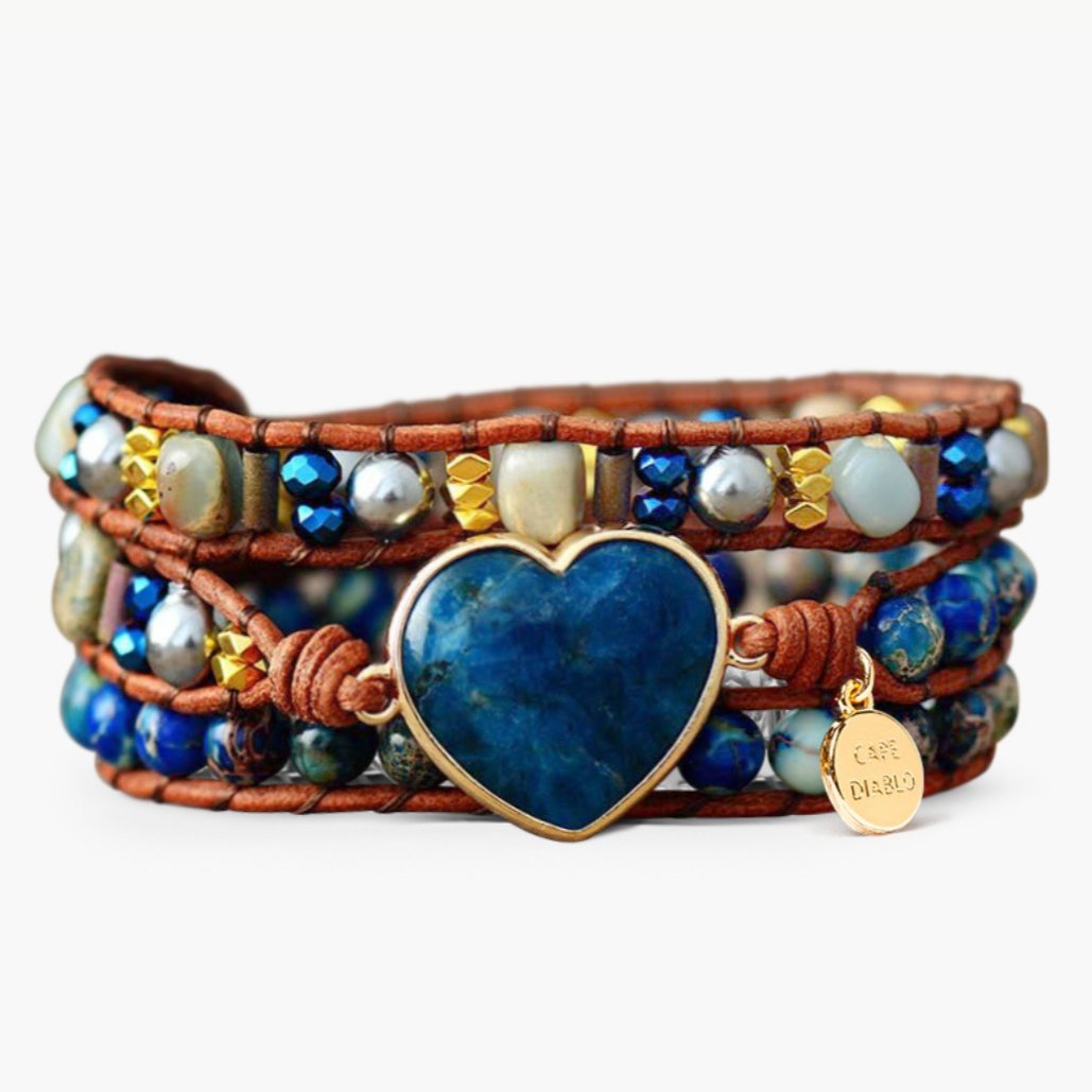 Healing Apatite Heart Wrap Bracelet - Luulink
