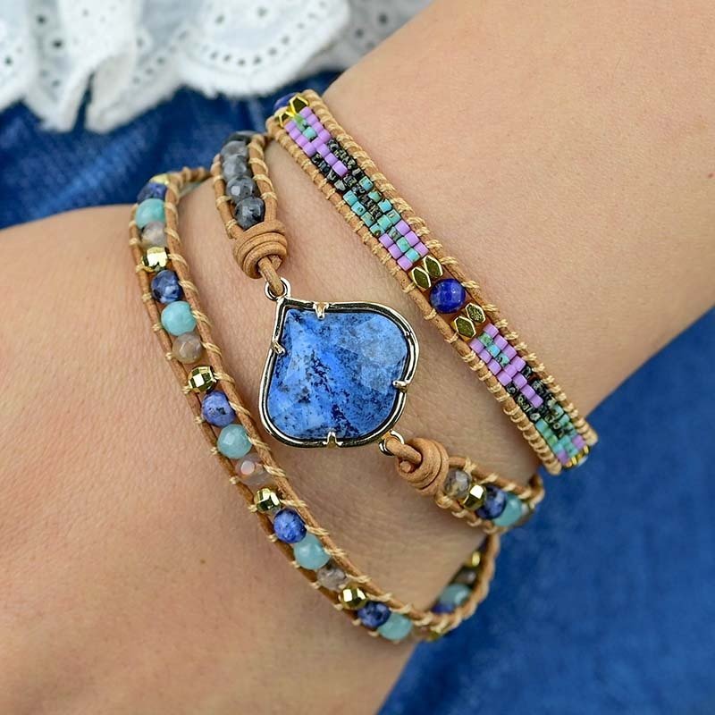Healing Blue Sodalite Wrap Bracelet - Luulink