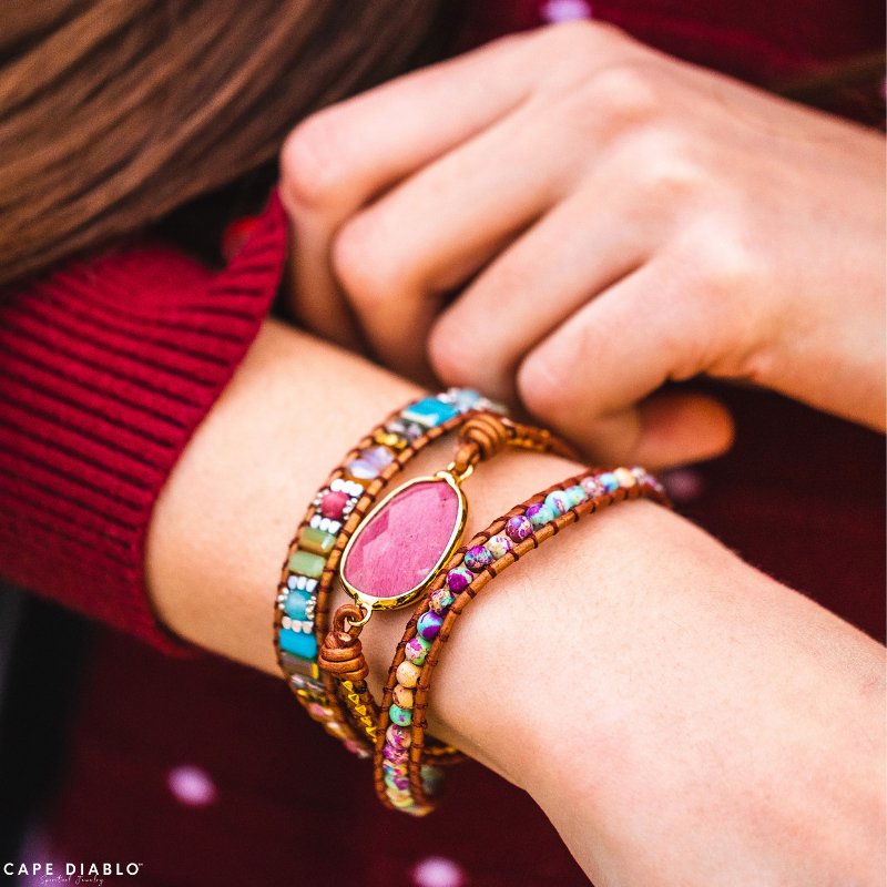 Healing Rhodochrosite Wrap Bracelet - Luulink