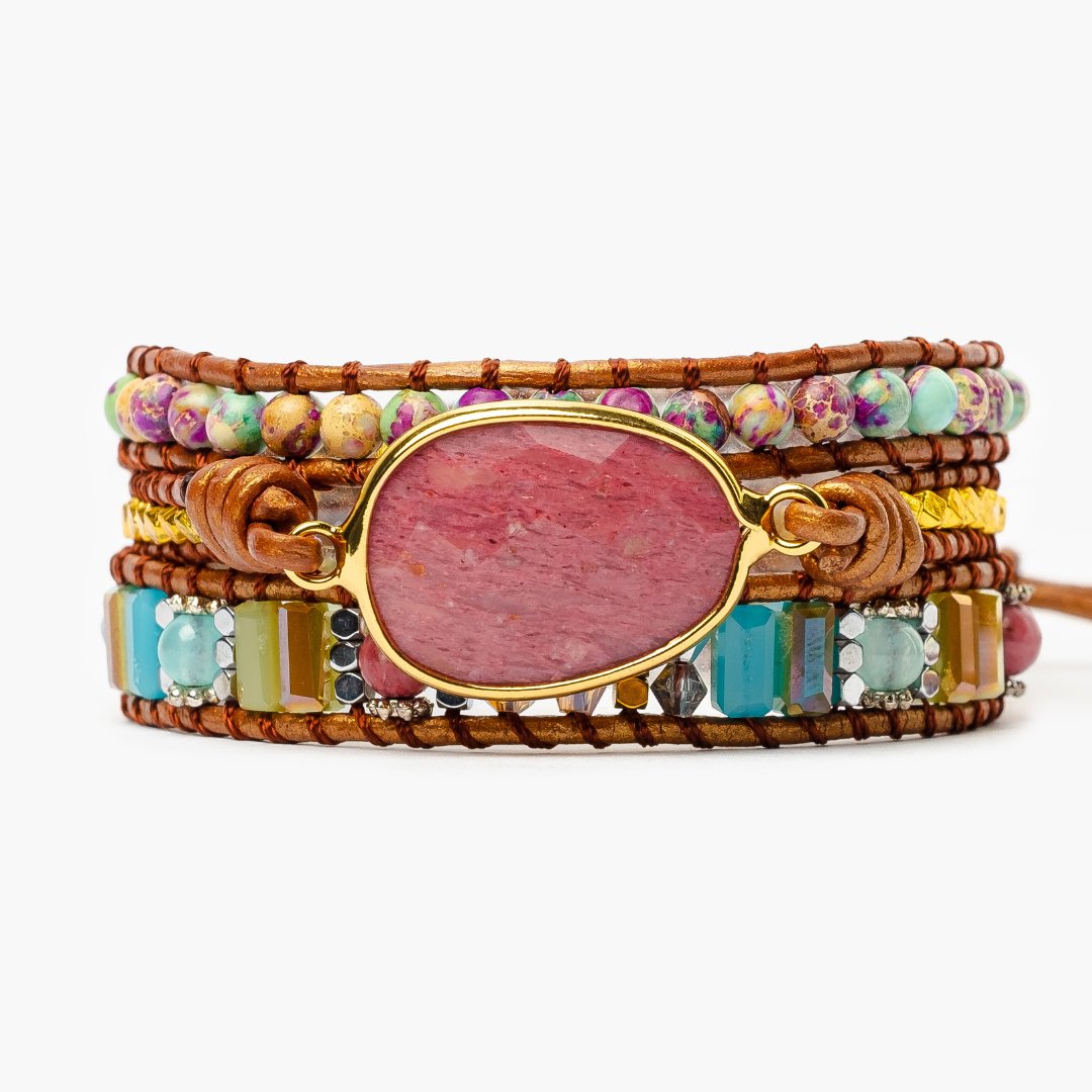 Healing Rhodochrosite Wrap Bracelet - Luulink