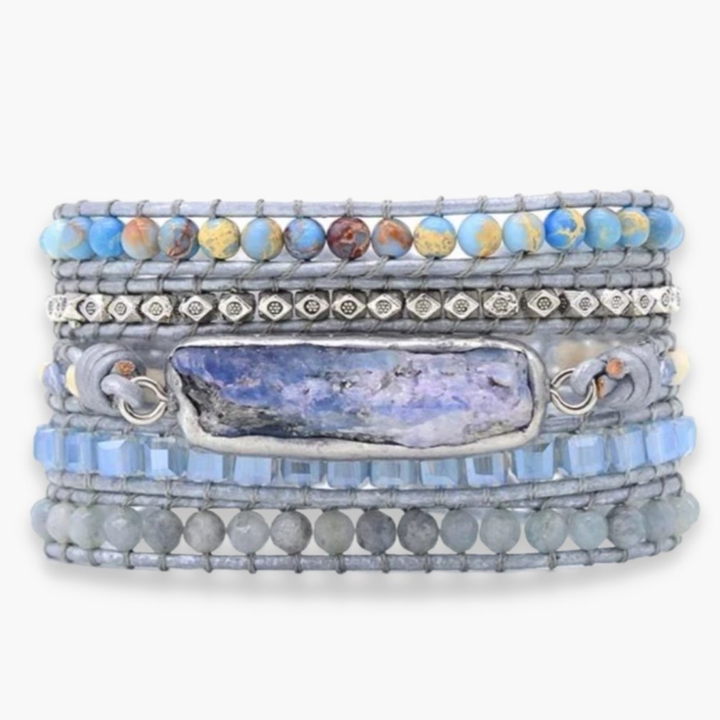 Healing Topaz Queen Silver Wrap Bracelet - Luulink