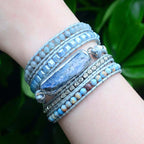 Healing Topaz Queen Silver Wrap Bracelet - Luulink