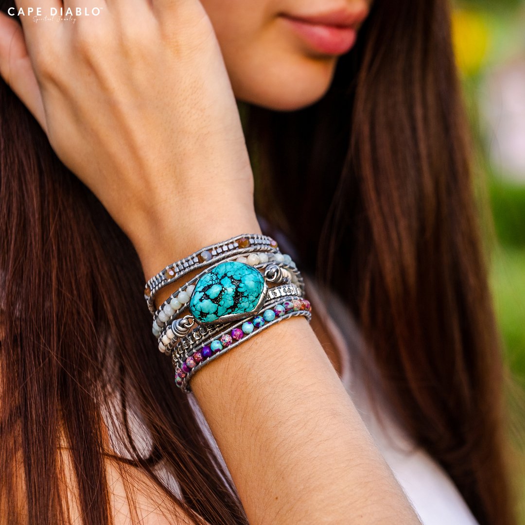 Healing Turquoise Protection Wrap Bracelet - Luulink