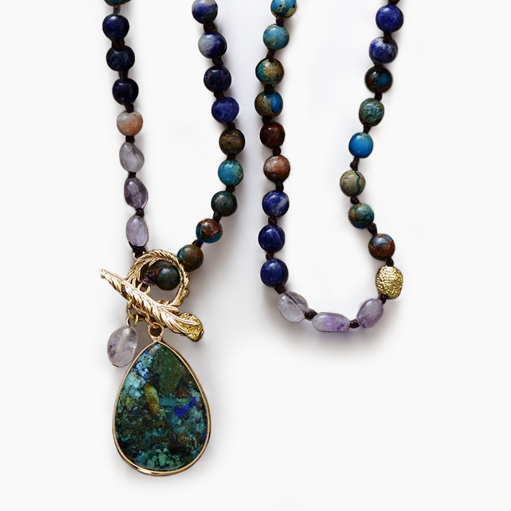 Healing Amethyst Teardrop Pendant Necklace