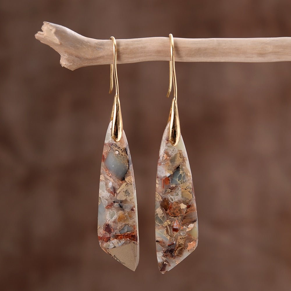 Heavenly Jasper Hook Earrings - Luulink