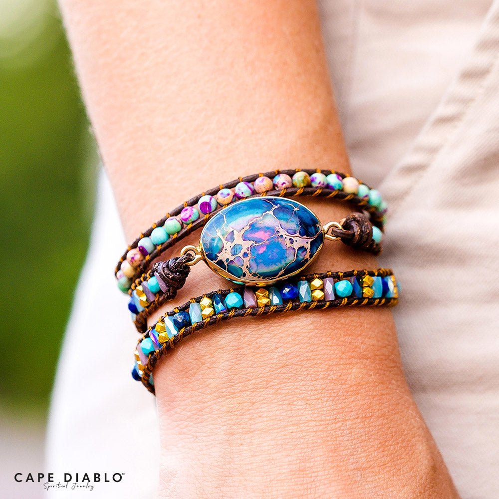 Intense Emperor Jasper Wrap Bracelet - Luulink