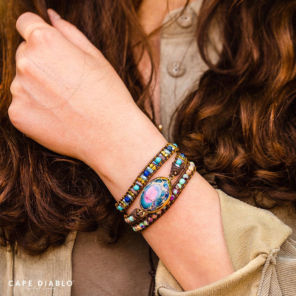 Intense Emperor Jasper Wrap Bracelet - Luulink