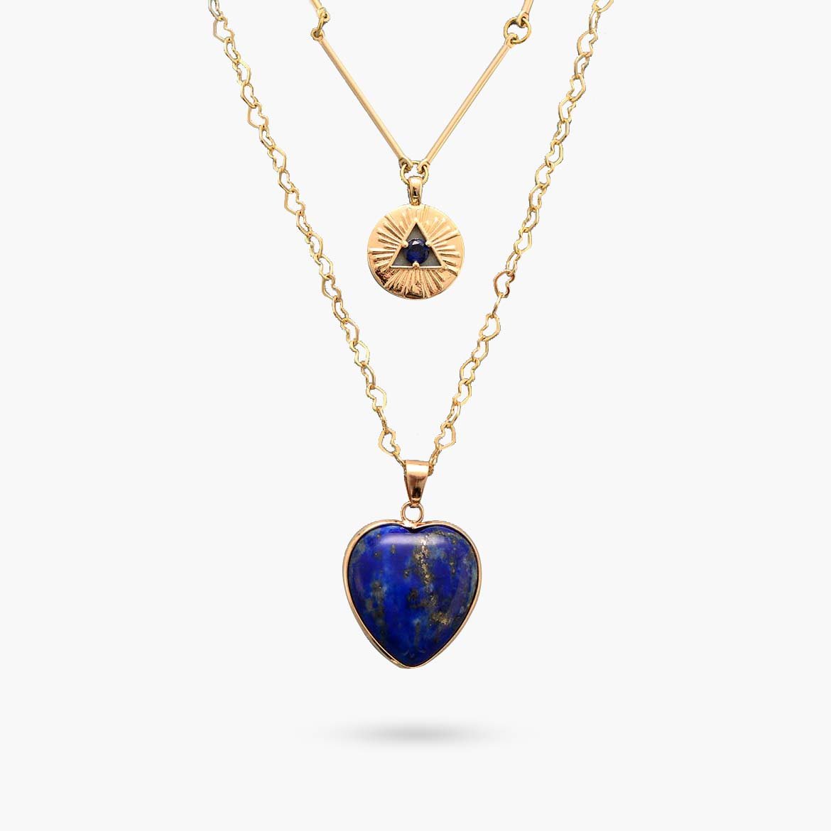 Intense Lapis Lazuli Heart Necklace - Luulink