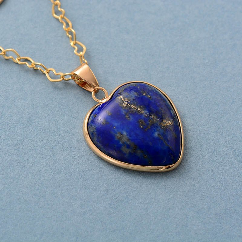 Intense Lapis Lazuli Heart Necklace - Luulink