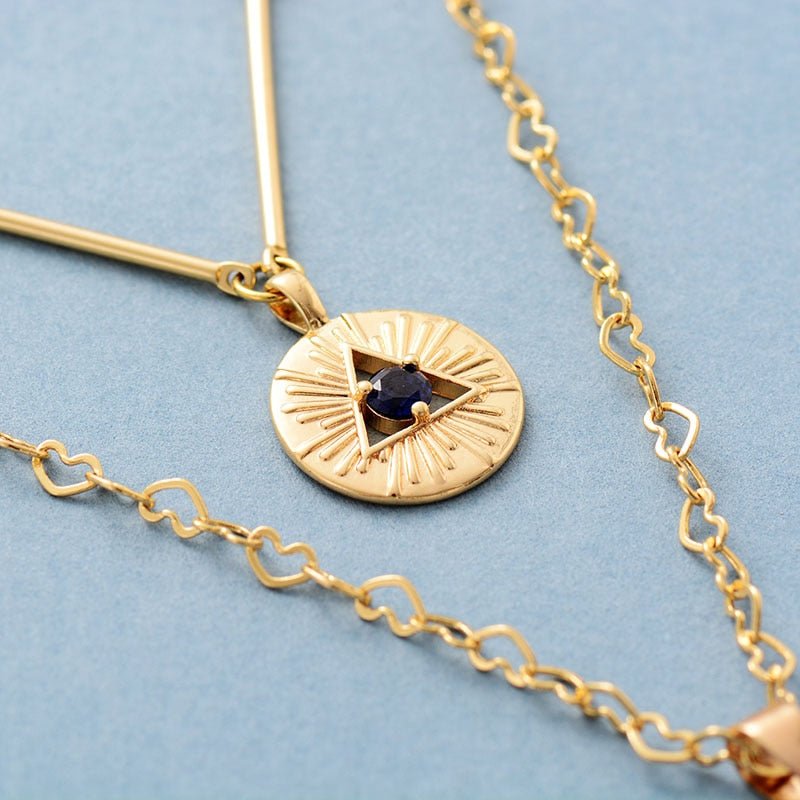 Intense Lapis Lazuli Heart Necklace - Luulink
