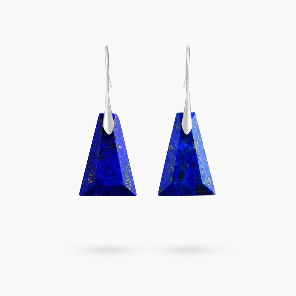 Lapis Lazuli Geometric Drop Earrings - Luulink