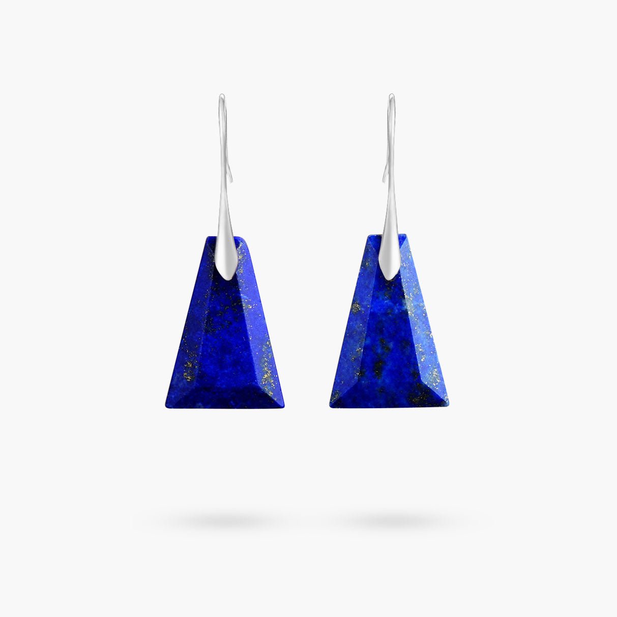 Lapis Lazuli Geometric Drop Earrings - Luulink
