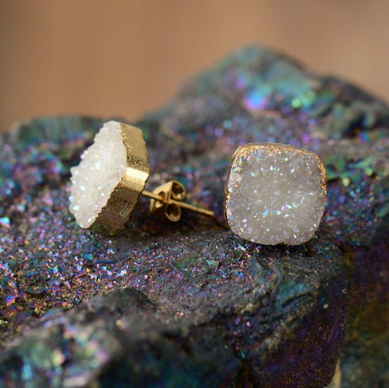 Magical Druzy Snow Earrings - Luulink