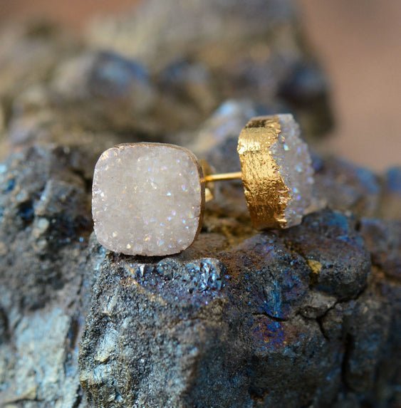 Magical Druzy Snow Earrings - Luulink