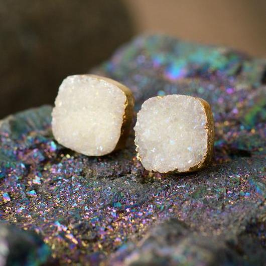 Magical Druzy Snow Earrings - Luulink