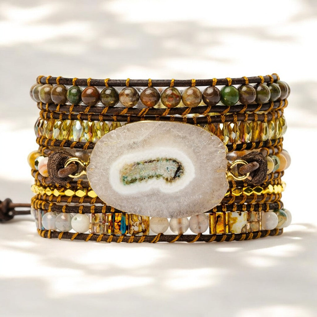 Moonlight Goddess Agate Wrap Bracelet