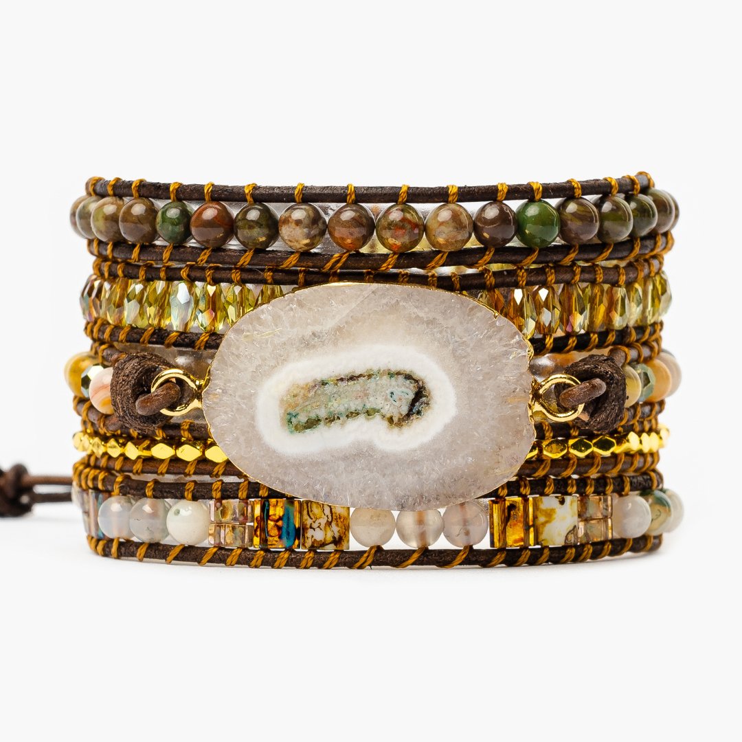 Moonlight Goddess Agate Wrap Bracelet - Luulink
