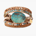 Non-Leather Blue Earth Jasper Bracelet - Luulink