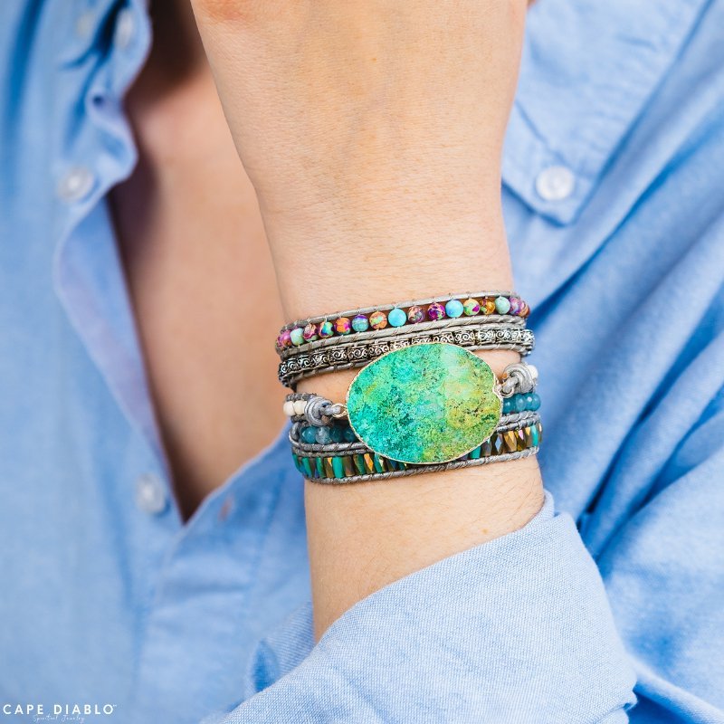 Ocean Jasper Protection Wrap Bracelet - Luulink