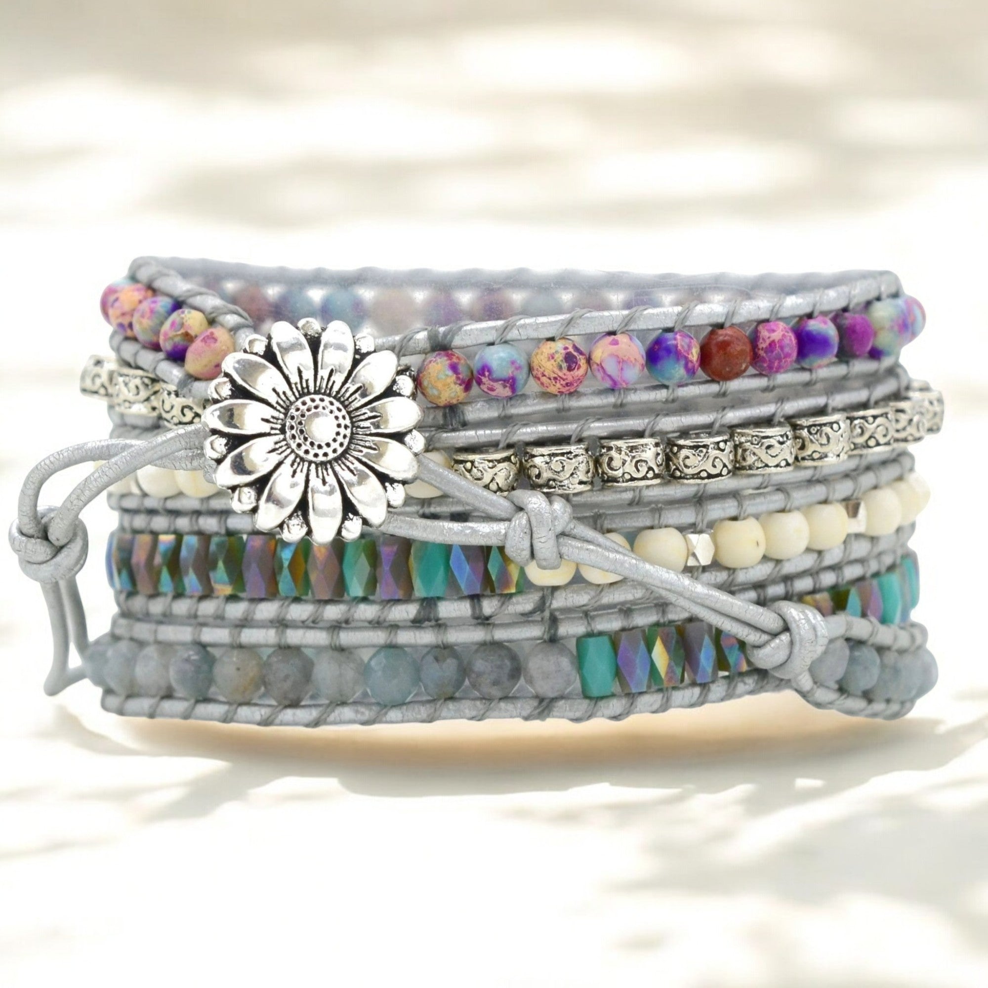 Ocean Jasper Protection Wrap Bracelet