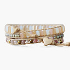 Precious Rose Quartz Teardrop Wrap Bracelet - Luulink