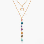 Rain 7 Chakra Heart Gold Chain Necklace - Luulink