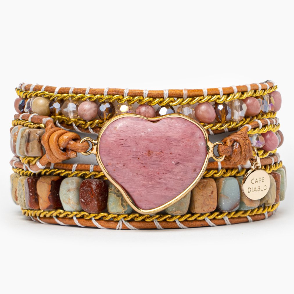 Rhodonite Love Protection Wrap Bracelet - Luulink
