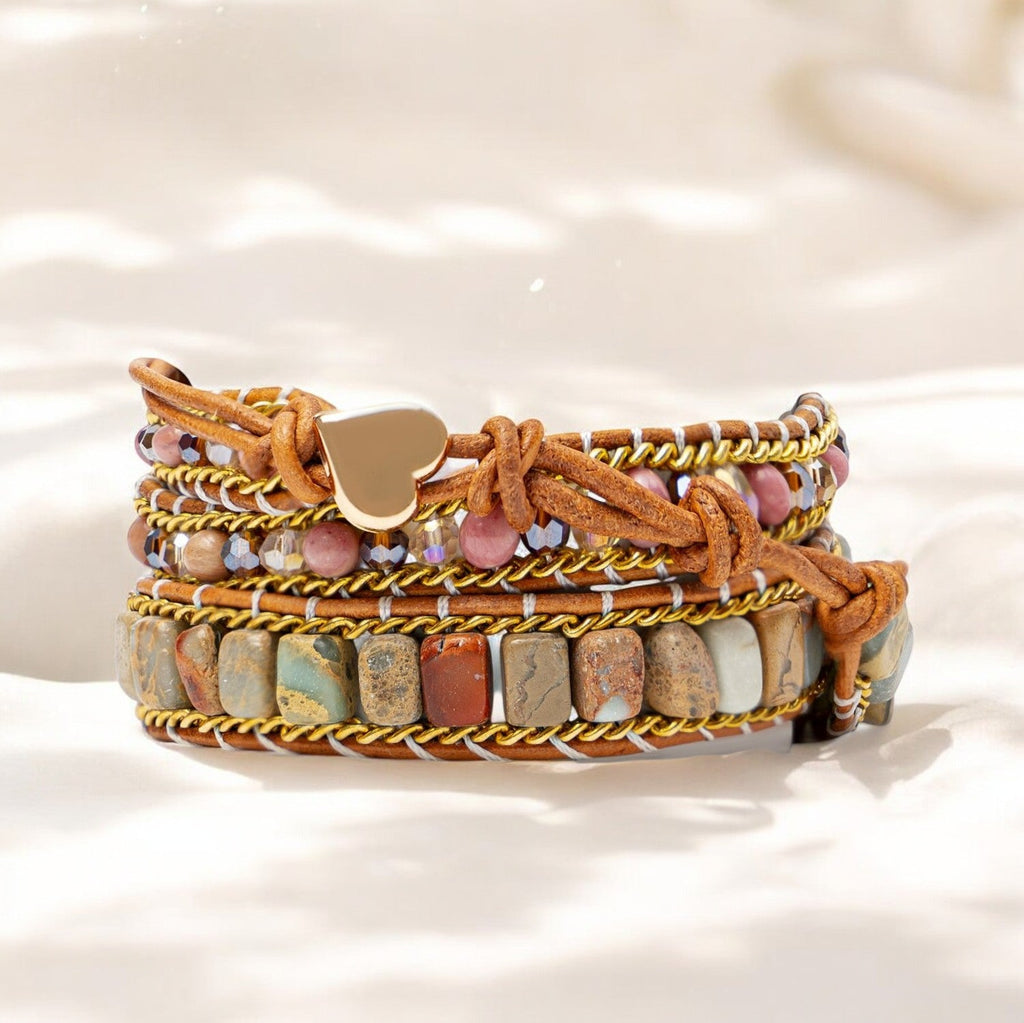Rhodonite Love Protection Wrap Bracelet