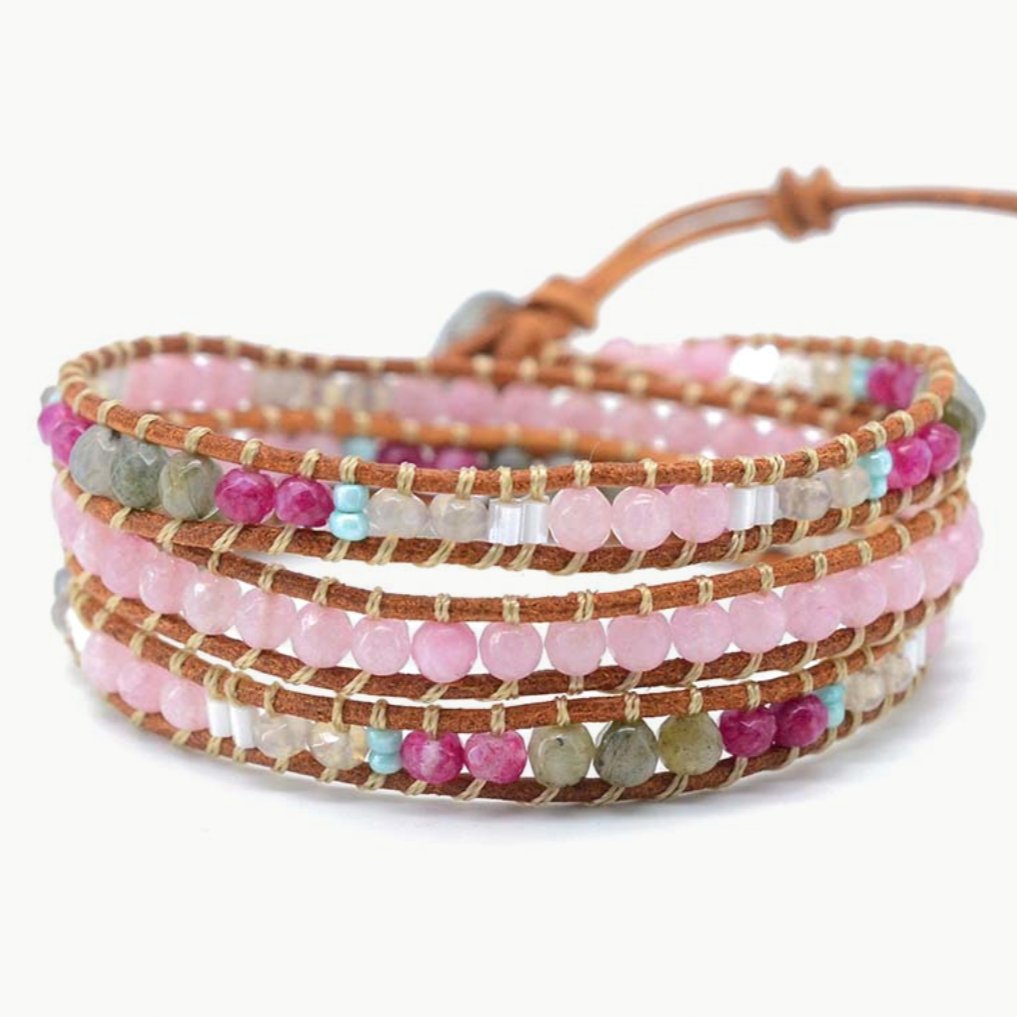 Rose Quartz Wrap Bracelet - Luulink