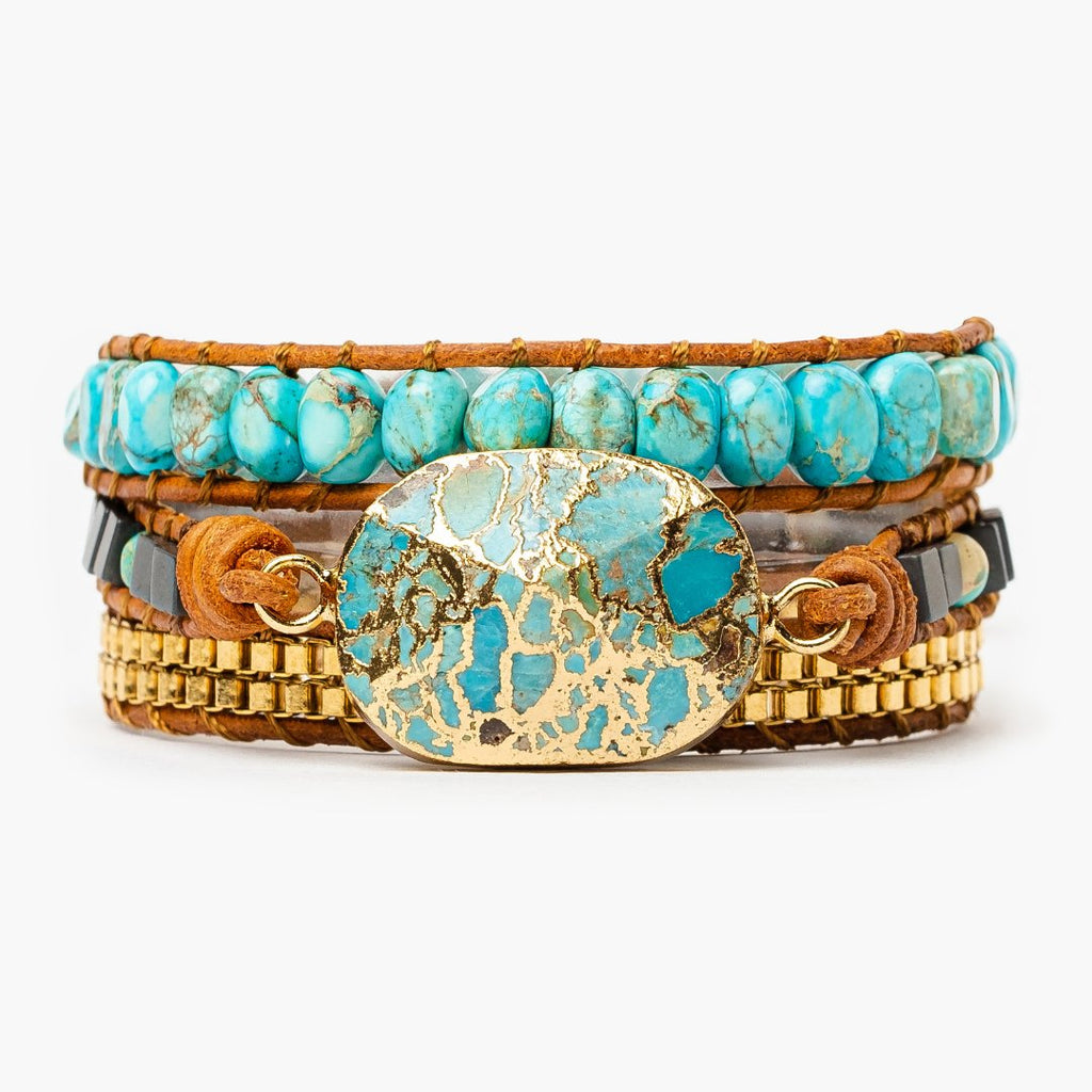 Turquoise Calming Energy Wrap Bracelet - Luulink