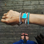 Turquoise Cascade Silver Wrap Bracelet - Luulink