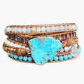 Turquoise Cascade Silver Wrap Bracelet - Luulink