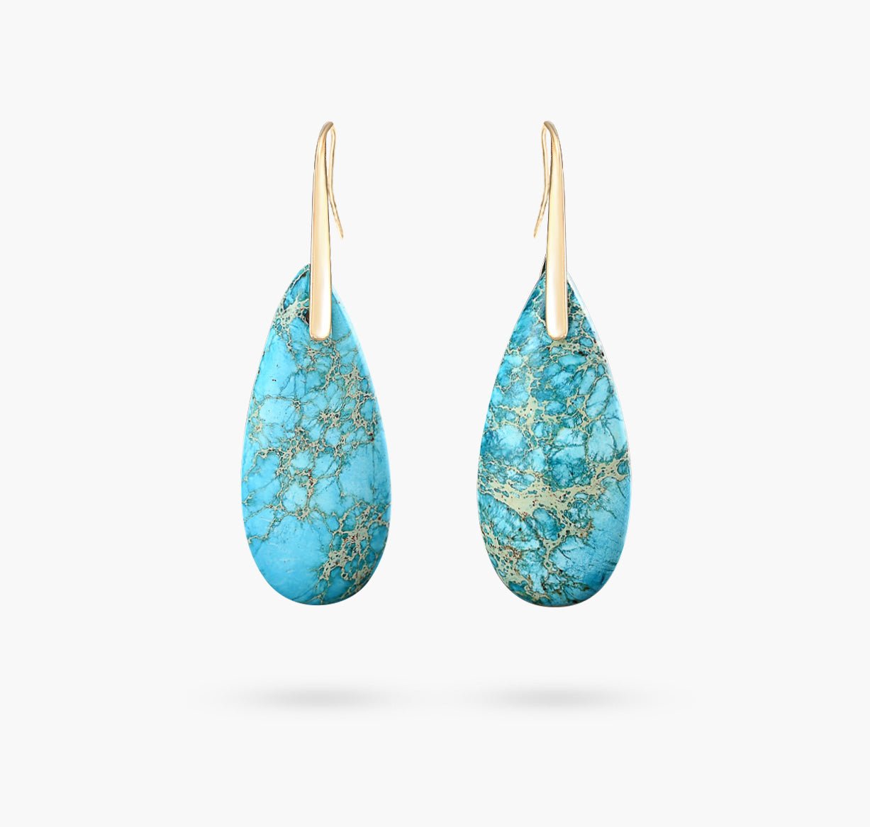Turquoise Jasper Protection Drop Earrings - Luulink