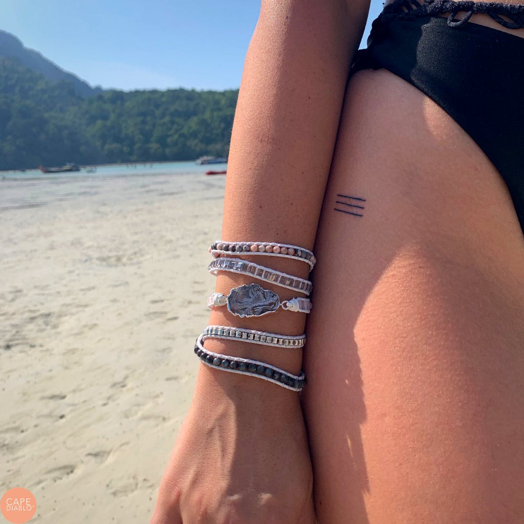 White Labradorite Wrap Bracelet - Luulink