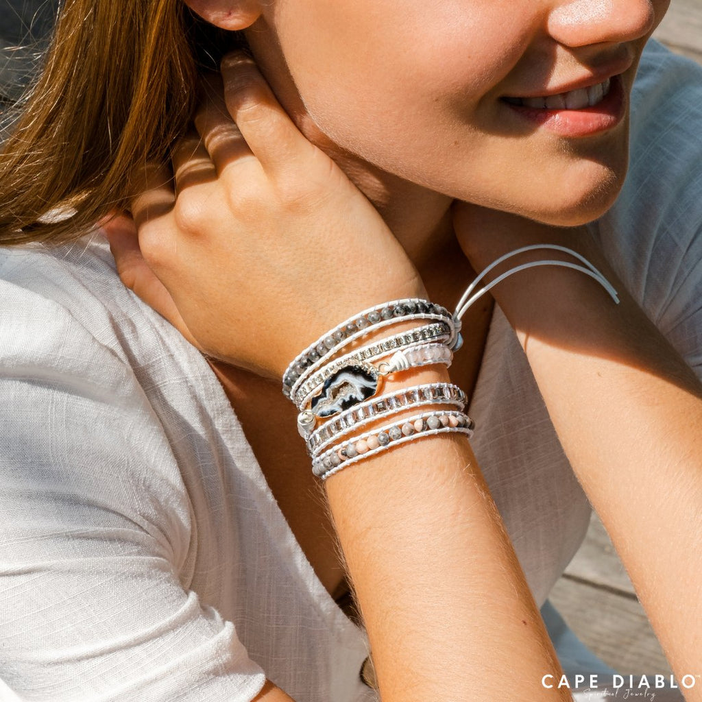 White Labradorite Wrap Bracelet - Luulink