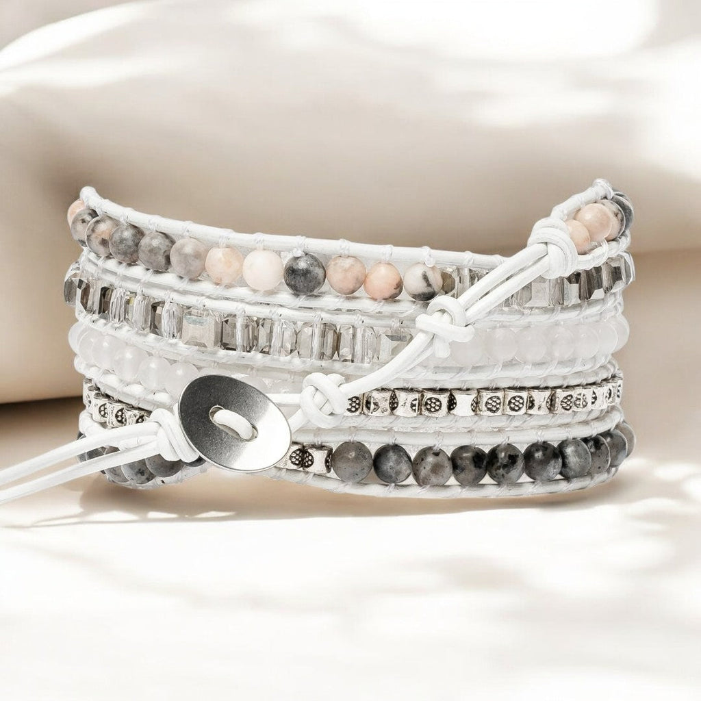 White Labradorite Wrap Bracelet