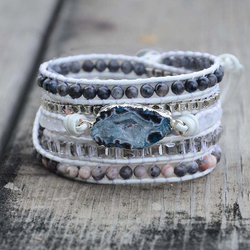 White Labradorite Wrap Bracelet - Luulink